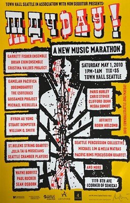 Mayday Seattle Town Hall, 2010. Music Marathon  Signed.