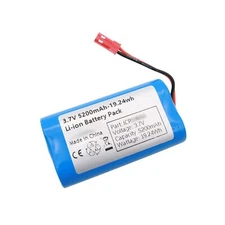 3.7V 5200mah Rechargeable Battery Pack Lithium Ion Batteries with JST-2P Conn...