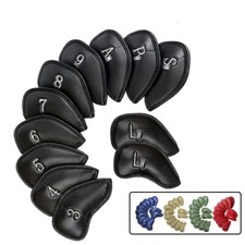 12 Piece Set Golf Iron Head Covers PU Golf Iron Club Headcovers Iron Covers Case