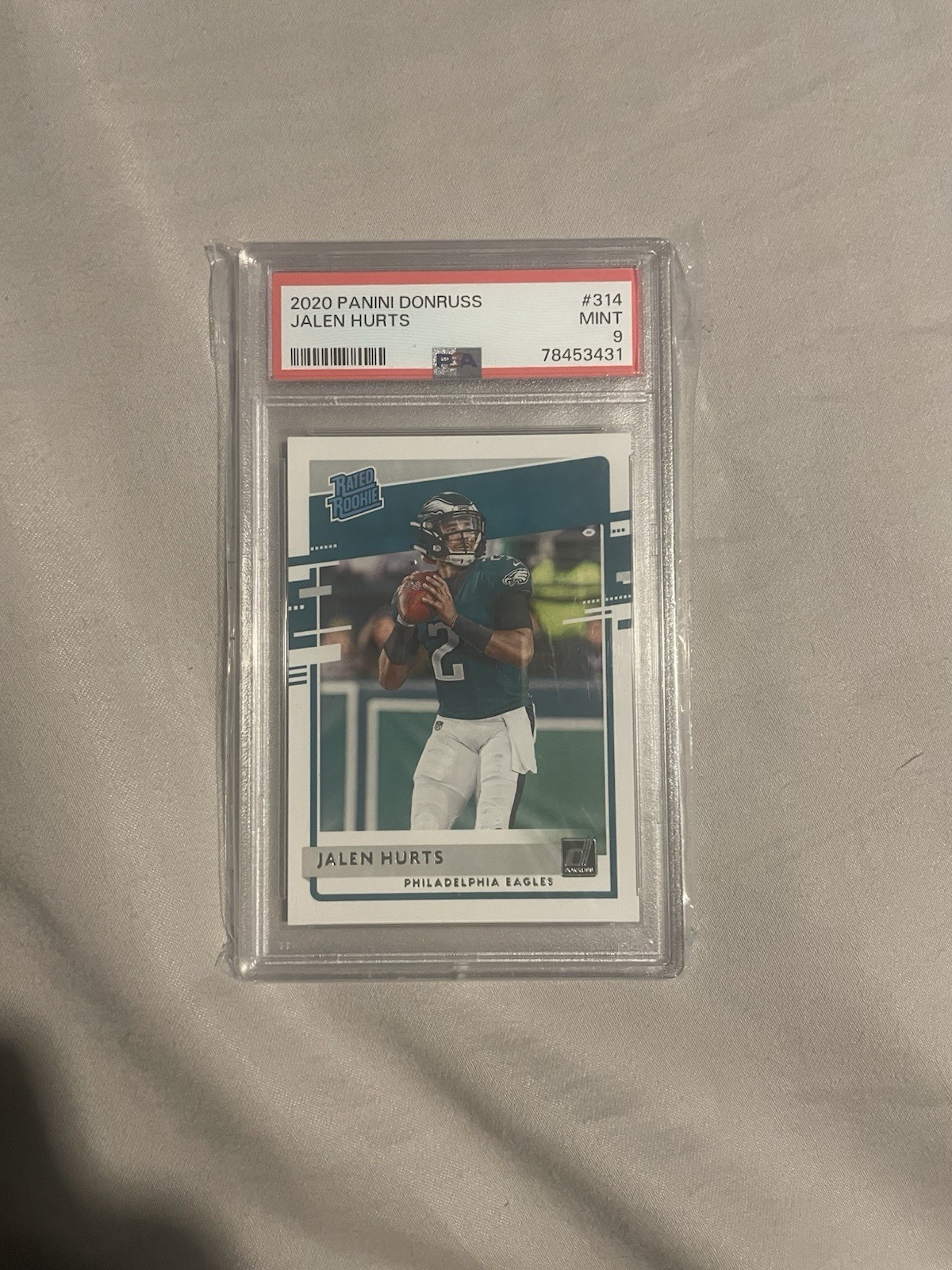 2020 Panini Donruss Jalen Hurts #314 PSA 9 Rated Rookie Eagles NFL Card