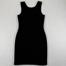 AMANDA UPRICHARD Black Textured Sleeveless Sheath Dress Size M