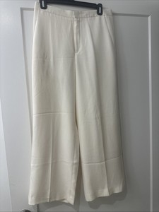 Theyskens Theory Creme Silk Pant with pockets. Size 4