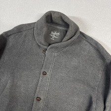 Woolrich Shirt Jacket Shacket Mens Large Gray Button Front Two Pocket Cotton