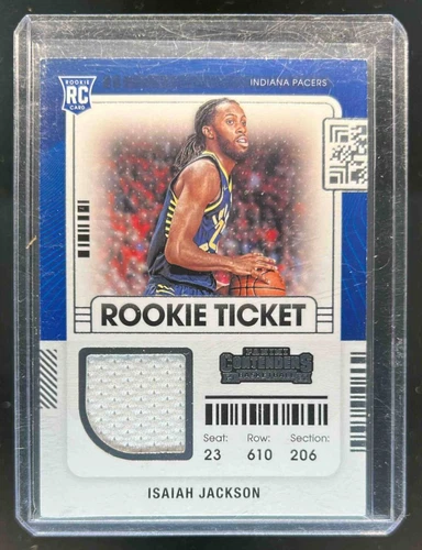 2021-22 Contenders Isaiah Jackson Rookie Ticket Swatches Jersey RC #RTS-IJA