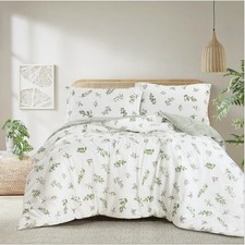 Annari Green Floral 100 Cotton Reversible Comforter Set King 3 Piece