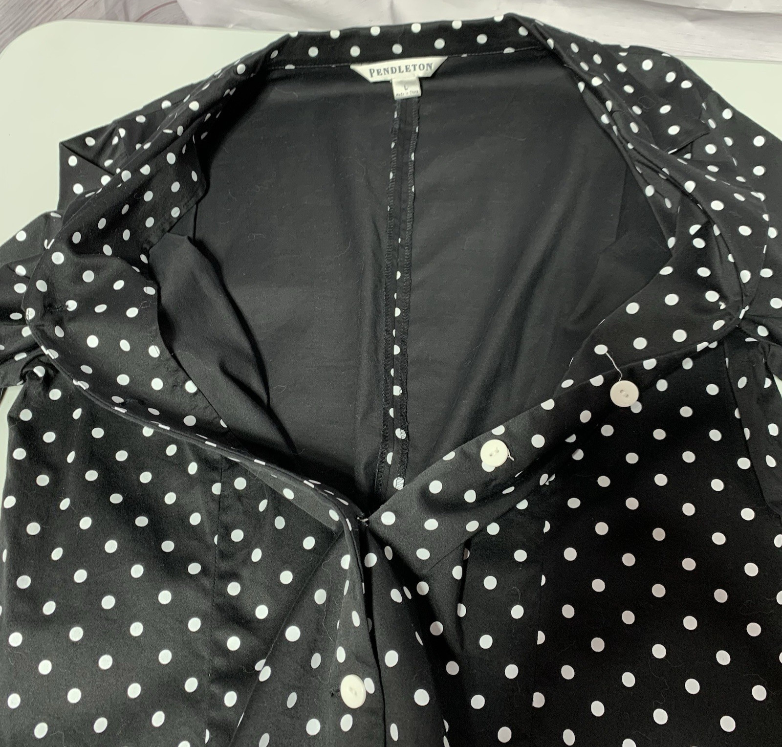 Women's Pendleton Button Front Tailored Black w/P… - image 15