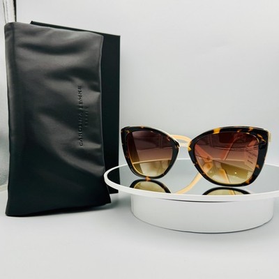 Carolina Lemke Cat Eye Sunglasses Tortoise Hand Made Gold Gemma 53 18 140 NEW