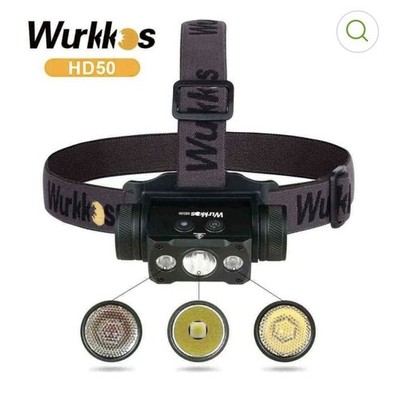 Wurkkos HD50 4000 Lumens Super Bright Headlamp, Head Lamp with Red ... Fast Ship