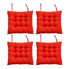 4X Chair Seat Pads Cushions Tie on Dining Chair Cushion for Patio Outdoor Garden