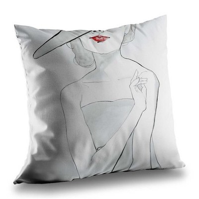 Begin Home Decor C1PC14144XR8PM 14 x 14 in. Woman with Hat - Romantic Gray Po...