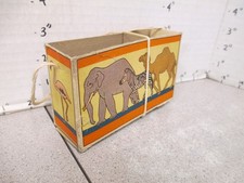 ANIMALS 1930s gift box candy toy zebra camel lion flamingo bear reindeer