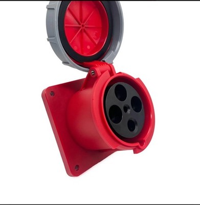 125A 4Pin Flush-Mounted Receptacle 380V-415V 3P+E 6H IEC60309 Industrial