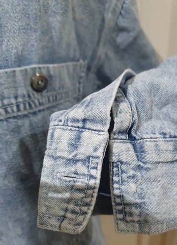 Vintage, Denim, Long Sleeve Shirt, Yellow Cab, 1980's/ 1990's - Picture 8 of 8