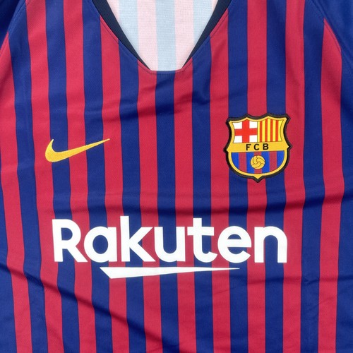 Nike Dri-Fit Mens XL Messi 10 2018 Home Kit FCB Soccer Futbol Jersey NWT La Liga - Picture 8 of 23