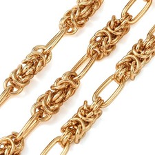 1 Roll Stainless Steel Knot Link Chain Unwelded with Spool Golden Cable Necklace