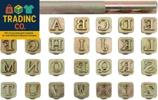 27 Pieces Leathercarft Stamping Tool Set, 26 Letters Alphabet Stamps Steel Punch