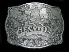UE05163 NOS 1997 HESSTON 50TH ANNIVERSARY TRACTOR ADVERTISEMENT BUCKLE