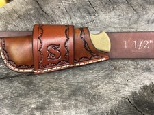 Leather Folding Knife Sheath Horizontal Buck 110 Size Sheath Only 