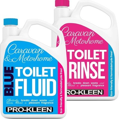 Caravan Toilet Chemical Blue 2L and Pink 2L Rinse Fluid Solution Cleaner for ...