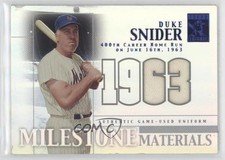 2002 Topps Tribute Milestone Materials Seasons 27/63 Duke Snider #MIM-DS HOF s7f