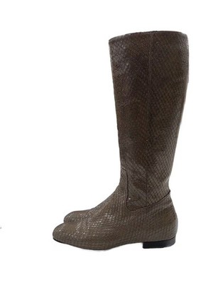 Max Mara Long Boots 38 Brw Leather 1266Mx FuZ24