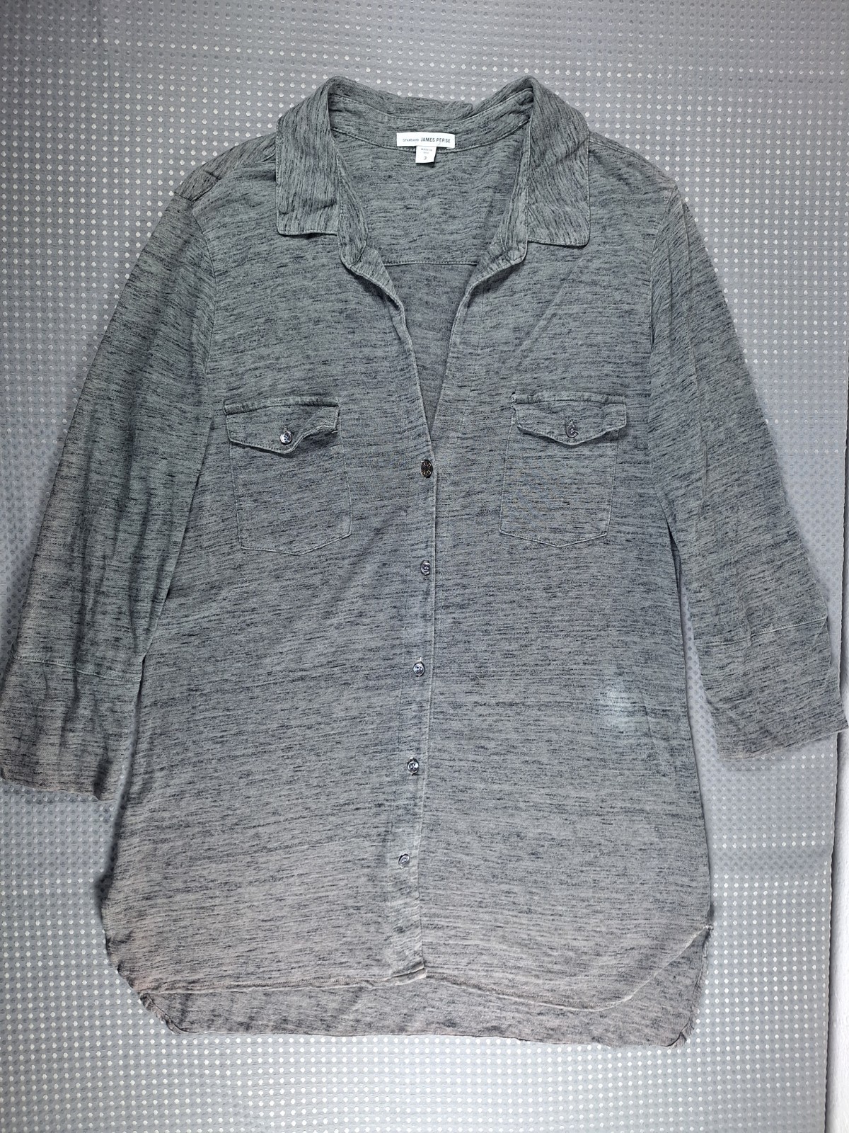 Standard James Perse 3 - Button Down Shirt Gray D… - image 2