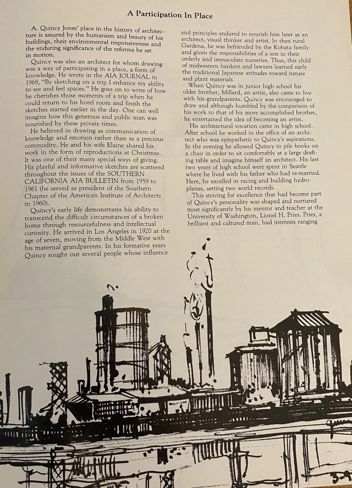 A. QUINCY JONES, TRAVEL SKETCHES & DRAWINGS Essay by Ruth Weisberg 1980 - Image 4 of 4