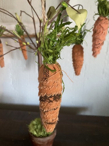 Pottery Barn Set 5 Pieces Wreath Bunny Carrot Decor All Perfect - Picture 7 of 17