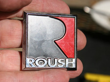 Roush 2 Square Vintage Metal Emblem Badge Logo Trim Plate Roush 2 Square Vintage Metal Emblem Badge Logo Trim Plate