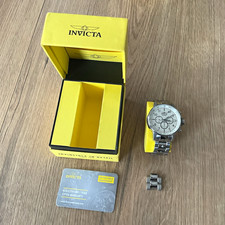 Invicta S1 Rally Herren Chronograph Quarz Uhr Edelstahl weiß 100m Box