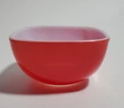 Vintage Pyrex 407 Red Square 7oz Bowl Ovenware Made In USA Dish Ramekin
