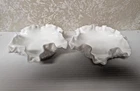 Pair (2) Vintage Fenton Hobnail Milk Glass Candy Trinket Dish Ruffled Edge