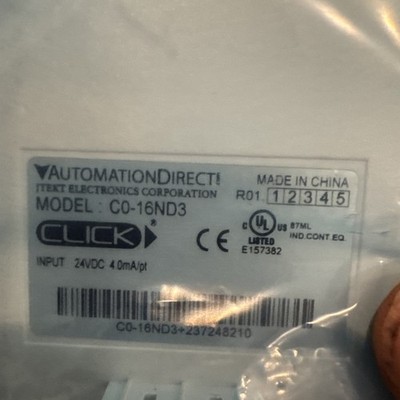 C0-16ND3 Discrete Input Module 16-Point 24VDC Automation Direct