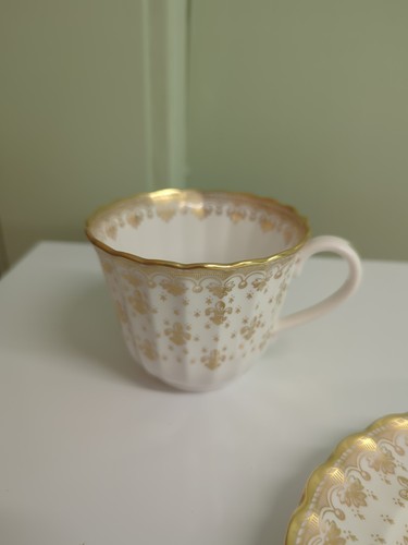 SPODE Fleur De Lys Gold Y8063-F/H/I Cup, Saucer & Tea Plate SAN34 - Picture 4 of 12