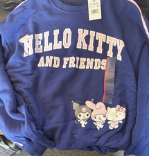 Sanrio Hello Kitty and Friends Junior's Bubble Hem Graphic Sweatshirt Size XS