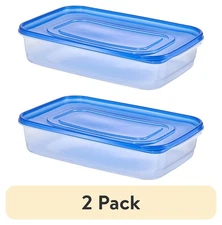 (2 Pack) Mainstays 16.6 Cup Plastic Rectangle Food Storage Containers - Airtight