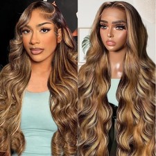 Human Hair Body Wave HD Lace Front Wig 220 Density P4/27 13x4