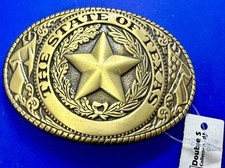 The Great State of Texas Statehood Series Gold Color Commemorative Belt Buckle