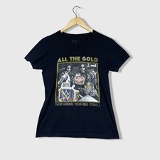 WWE Bayley Sasha Banks All The Gold T Shirt Womens L Black Wrestling Retro Champ
