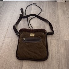Borsa a tracolla UGG Australia in pelle di pecora marrone cachi 29x25 cm