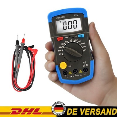 Digital Kapazitätsmessgerät 0.1pF-1999 uF Zähler Kondensator Tester LCD Meter DE