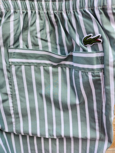 Relaxed Fit Striped ShortsMen - Green - White - Lacoste - Picture 7 of 7
