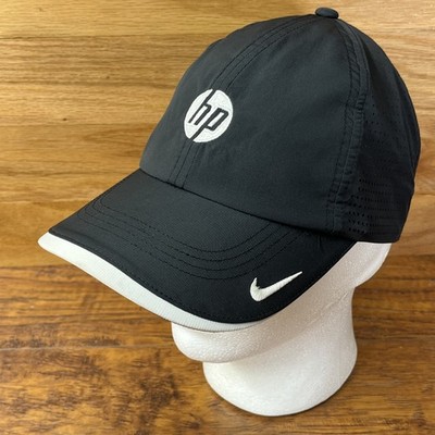 HP Hewlett Packard Nike Golf Hat Black Adjustable Strapback Embroidered Tech Cap