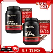 2 Pack Optimum Nutrition Gold Standard Whey Protein Double Rich Chocolate 1.5 lb
