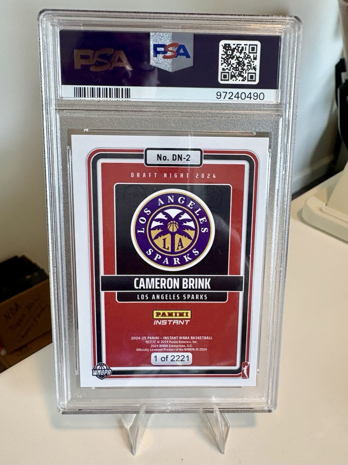 Cameron Brink 2024-25 Panini Instant WNBA Draft Night DN-2 /2221 PSA 9 Sparks view 2