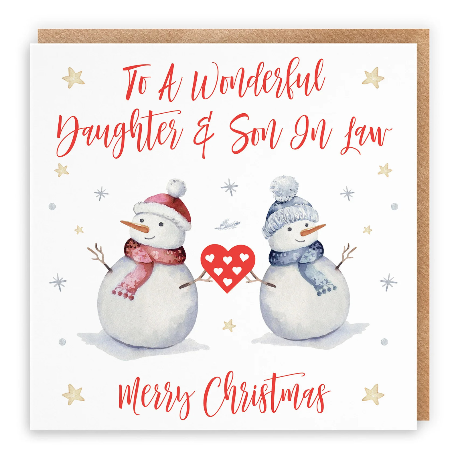 Daughter And Son In Law Snowman Christmas Card