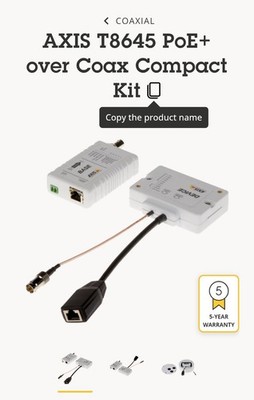 Axis Communications T8645 PoE+ Over Coax Compact Kit