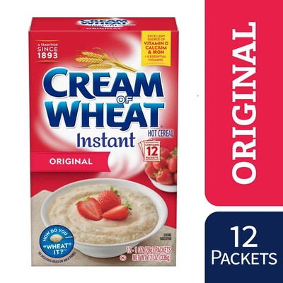 Cream of Wheat Instant Hot Cereal, Original Flavor Kosher Shelf-Stable, 12 Pac @