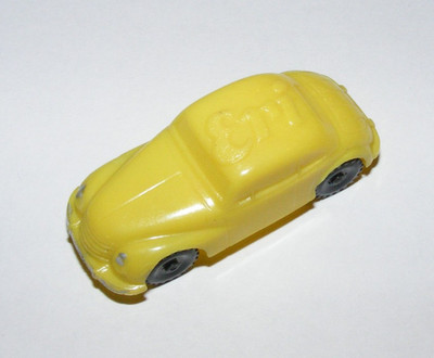 Plastik Modellauto Groschenauto DKW F89 unverglast HO Eri Werbemodell gelb