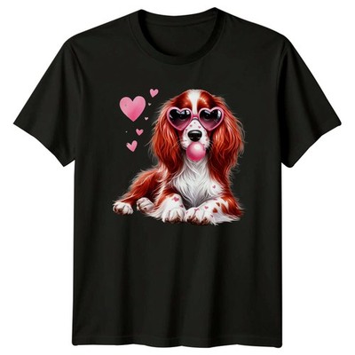 Süße Hundeherz Sonnenbrille Kaugummi Tiere Hunde Unisex Grafik T-Shirt